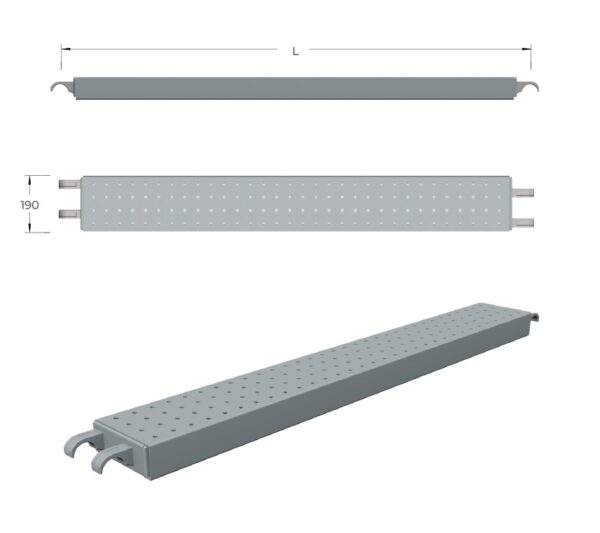 HALF-WIDTH STEEL TUBULAR PLANKS