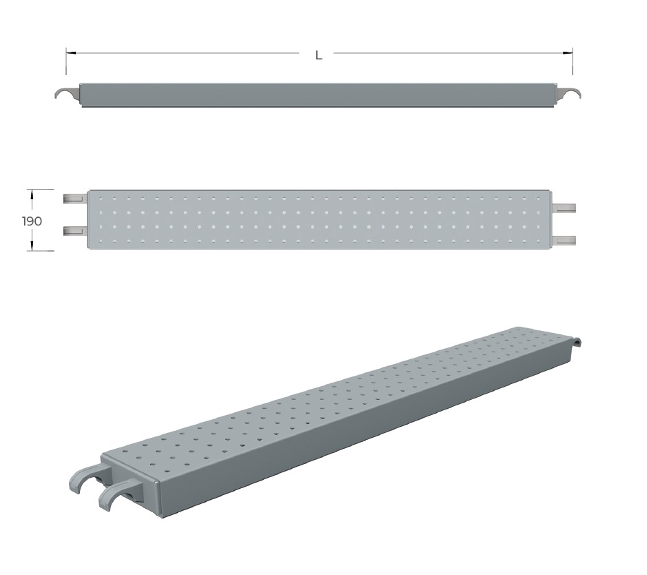 HALF-WIDTH STEEL TUBULAR PLANKS