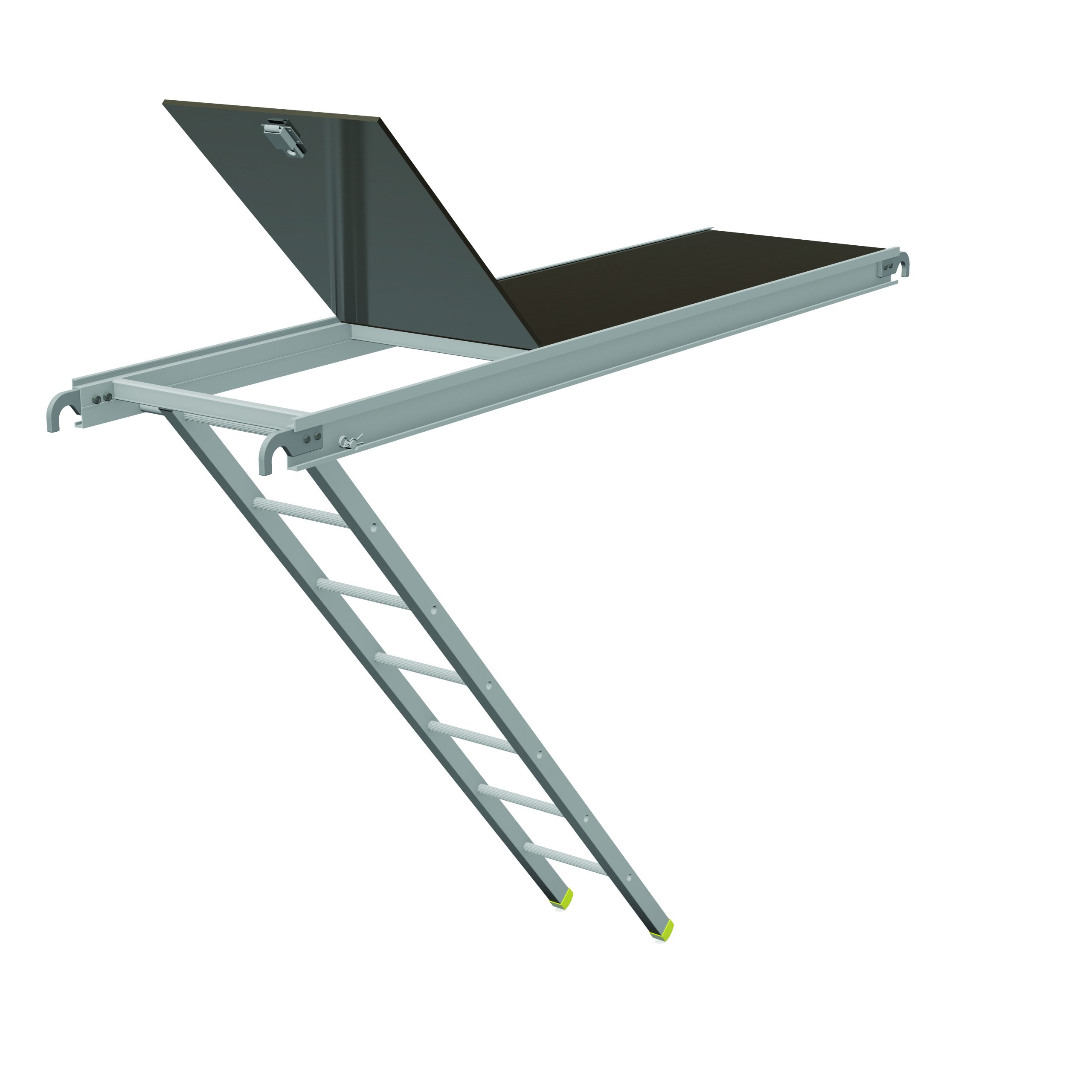 ALU ACCESS PLATFORM WITH LADDER TO FIT TUBULAR LEDGER